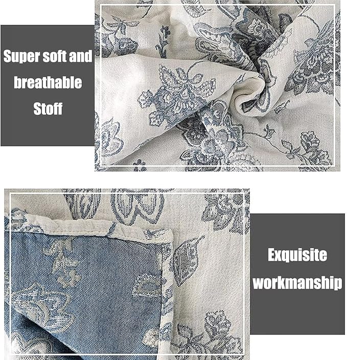MSGKV Boho Throw Blanket for Bed 80''x90'', 100% Cotton Reversible Woven - Image 4