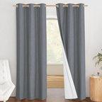 NICETOWN 100% Blackout Linen Texture Curtains 80 inches Long, Dove Grey by NICETOWN