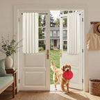 Pitalk Short Curtains for Windows Bathroom Blackout Linen Boho Back Tab Pocket - Image 2