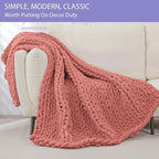 Bigacogo Chunky Knit Throw Blanket - Image 3
