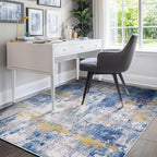 Washable Area Rugs 4'x6' Non-Slip Modern Abstract Soft by RELEANY
