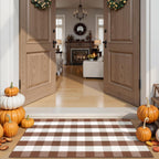 Buffalo Plaid Checkered Rug Fall Front Door Mat Washable Outdoor Rug 3'x5'
