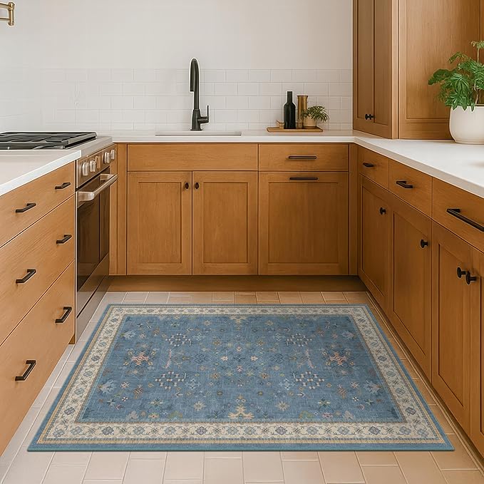 Washable Blue Rugs for Entryway Indoor - Image 6