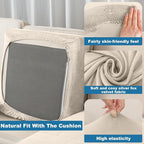 Couch Cover Stretch Velvet Sofa Cushion Cover 3-Piece - Image 4