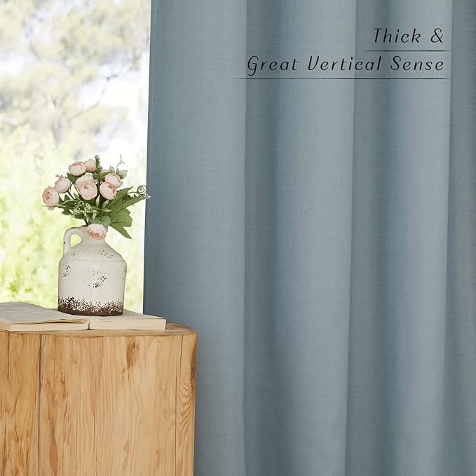 NICETOWN Rustic Linen 132 inch Long Curtains - Image 7
