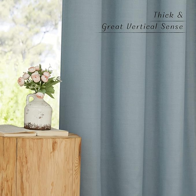 NICETOWN Thick Linen Blend Curtains Flax Textured - Image 7