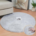 ORINOVA Grey Round Rug 3ft Machine Washable Shaggy Area Rugs - Image 3