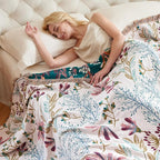 MSGKV Boho Throw Blanket for Bed 60"x80" Floral 100% Cotton Couch Blanket - Image 8