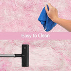 Super Soft Fluffy Living Room Area Rug 3x10 ft Tie-Dyed Light Pink Shaggy Furry - Image 7