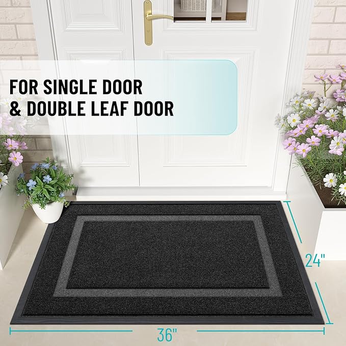 OLANLY Front Door Mat Indoor Outdoor Entrance, Waterproof All-Season, - Image 2