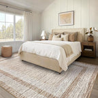 GarveeHome 6x9 Large Washable Area Rug Modern Bordered Rug Distressed Geometric - Image 8