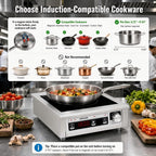 Commercial Induction Cooktop 1800W 120V, Countertop Burner