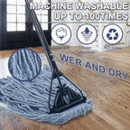 Commercial Industrial Mop for Floor Cleaning,3 Extra Large Replacement Head