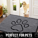 Smiry Dog Door Mat for Muddy Paws, Absorbent Dirt Trapper Non Slip Quick Dry - Image 7