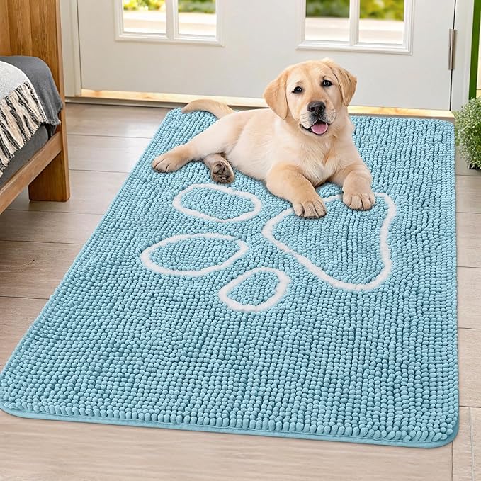 Smiry Dog Door Mat for Muddy Paws, Absorbent Dirt Trapper Non Slip Quick Dry by Smiry