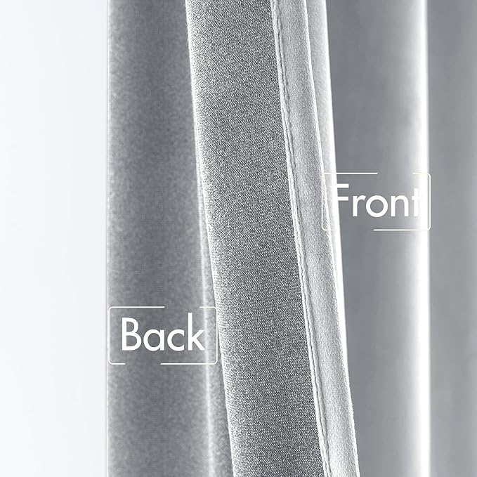 MIULEE Greyish White Velvet Curtains 108 inches Long 2 Panels - Image 6