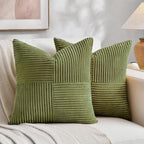 Fancy Homi 2 Packs Moss Green Big Decorative Throw Pillow Covers 24x24 Inch by Fancy+Homi