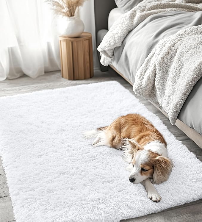 OLANLY 3x4 Machine Washable Accent Rug, Soft Fluffy Shaggy Area Rug - Image 3