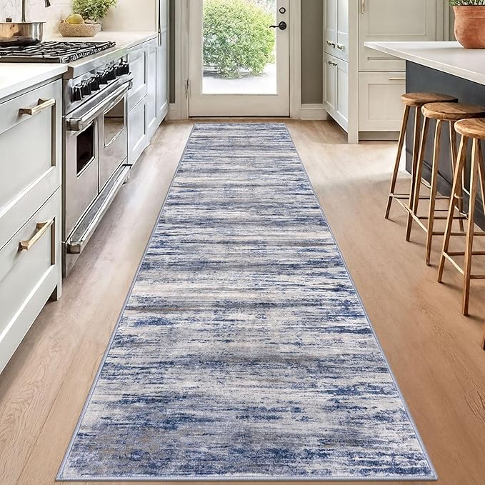 KOZYFLY Modern Abstract Washable Rug Runner 2.6x12 Hallway Rug Runner Non-Slip - Image 3