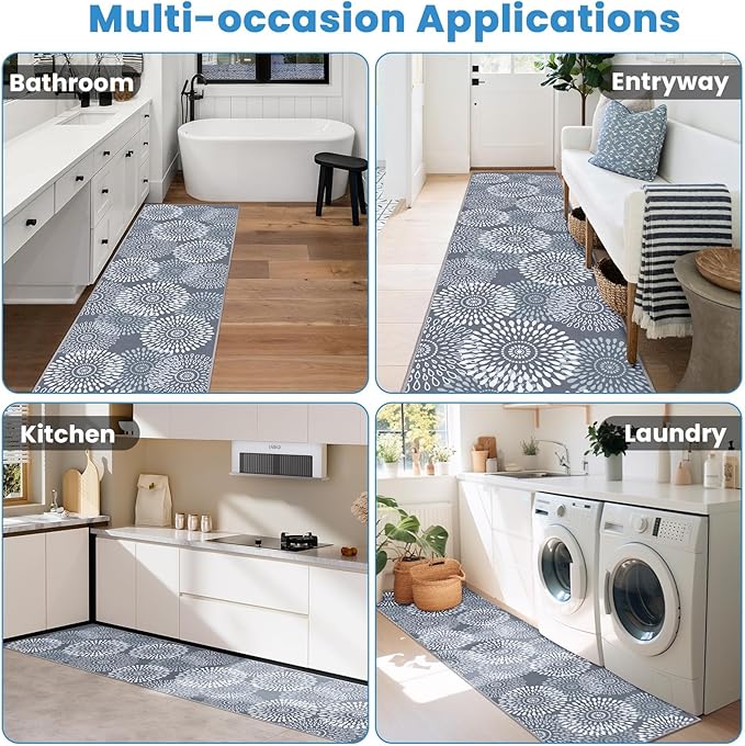 StepRite Runner Rug 2 x 8 ft, Washable Rugs, Hallway Runner Rugs, Kitchen - Image 6