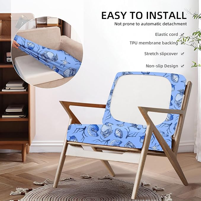 8Pcs Outdoor Cushion Covers, Patio Cushion Covers, Stretch Elastic Slipcovers - Image 5