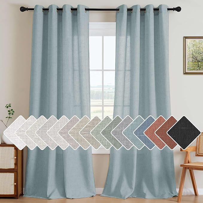 H.VERSAILTEX Living Room Linen Curtains by HVERSAILTEX