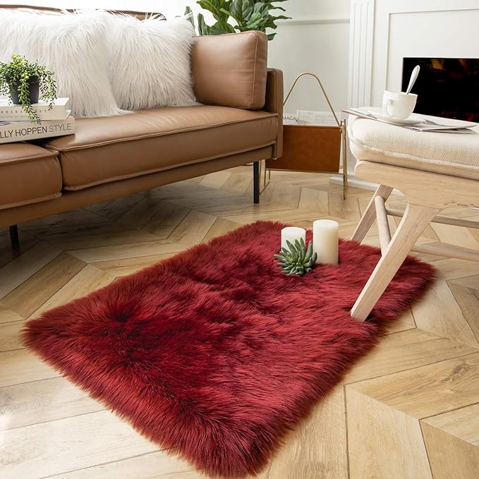 Ashler faux fur rug, Fluffy Shaggy Area Rug Ultra Soft 3 x 5 Feet Rectangle Fur - Image 3