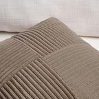 Fancy Homi Set of 2, Light Brown Patchwork Corduroy Decorative Soft Striped - Image 3