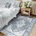 RELEANY Area Rugs 3'x5' Washable Non-Slip, Floral Vintage Distress Print by RELEANY