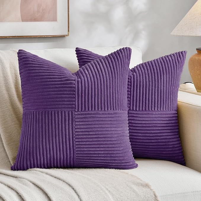 Fancy Homi 2 Packs Purple Samll Decorative Throw Pillow Covers 12x12 Inch by Fancy+Homi