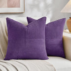 Fancy Homi 2 Packs Purple Decorative Throw Pillow Covers 20x20 Inch by Fancy+Homi