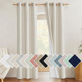 NICETOWN Farmhouse Style 100% Blackout Natural Linen Curtains 90 inches Length by NICETOWN
