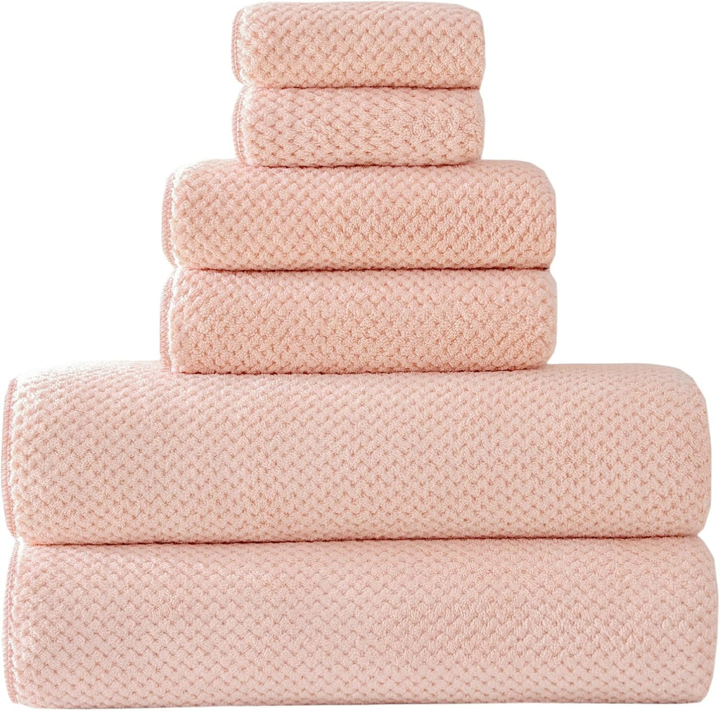 30x60 Inches Extra Large Bath Towels Set Super Soft Absorbent Luxury Microfiber Towels for Bathroom(Olive Green, 6PCS)