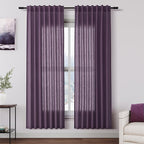 Plum Linen Curtains 72 Inch Length by Nanspring