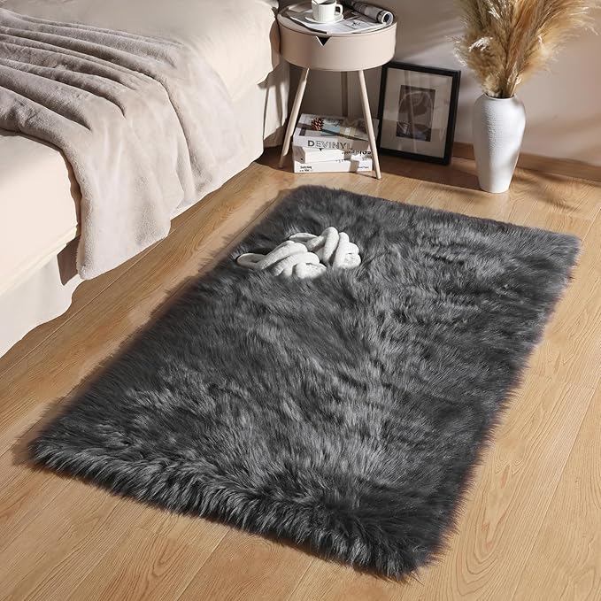 Ashler Faux Fur Area Rug - Image 3