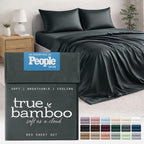 TRUE BAMBOO Sheets Set King Size - Silky Soft & Cooling - Dark Gray