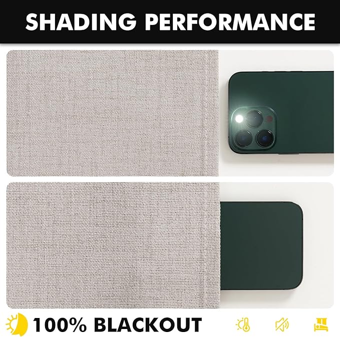 MIULEE 90 Inch Long 100% Blackout Linen Curtains - Image 7
