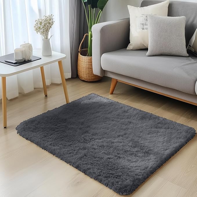 OLANLY 2x2 Machine Washable Small Rug, Soft Fluffy Shaggy Throw Rug - Image 7
