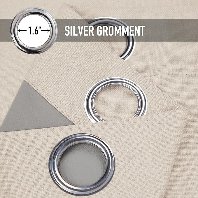 100% Blackout Shield Linen Blackout Curtains - Image 5
