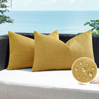 Artscope Outdoor Waterproof Throw Pillow Covers 18x18 Inch Decorative Linen Outdoor Pillows Cushion Case for Patio Couch Sofa - Turquoise