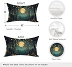 Rustic William Morris Inspired Night Moon Forest Decor Pillow Covers 18x18 - Image 2