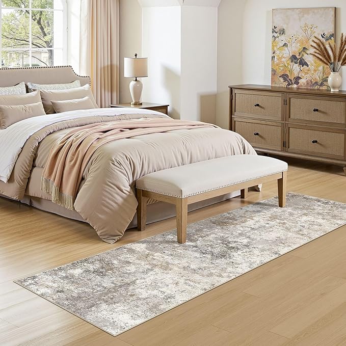 UERMEI 2X6 Washable Runner Rug for Hallway: Soft Neutral Modern Abstract Area - Image 8