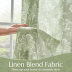 jinchan Linen Floral Curtains for Living Room - Image 4