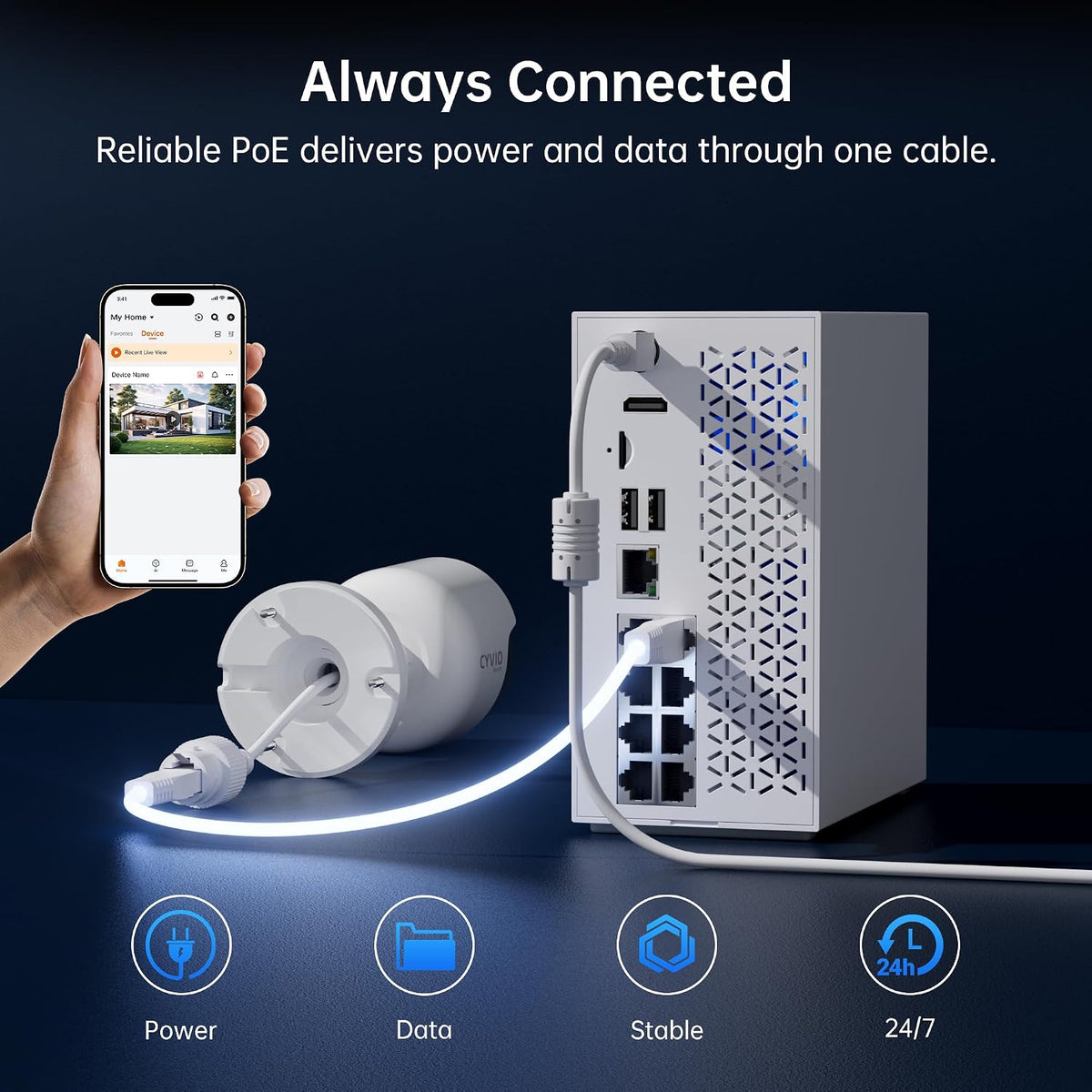 4K PoE Security Camera System, Build in 64GB Storage, Metal Housing
