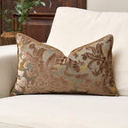 Alerfa Brown Neutral Floral Pillow Cover 12 x 20 Inch, Vintage Cut Velvet Rectangle Couch Throw Pillow Cover Soft Decorative Farmhouse Accent Pillowcase for Living Room Bedroom
