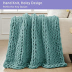 Bigacogo Chunky Knit Throw Blanket - Image 4