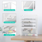 EasyPAG 5 Tier Wall File Holder, Mesh Hanging Folder Organizer with Classify Label, Versatile Desk File Holder, Vertical Wall Mounted Mail Organizer for Office Home Cubicle, White