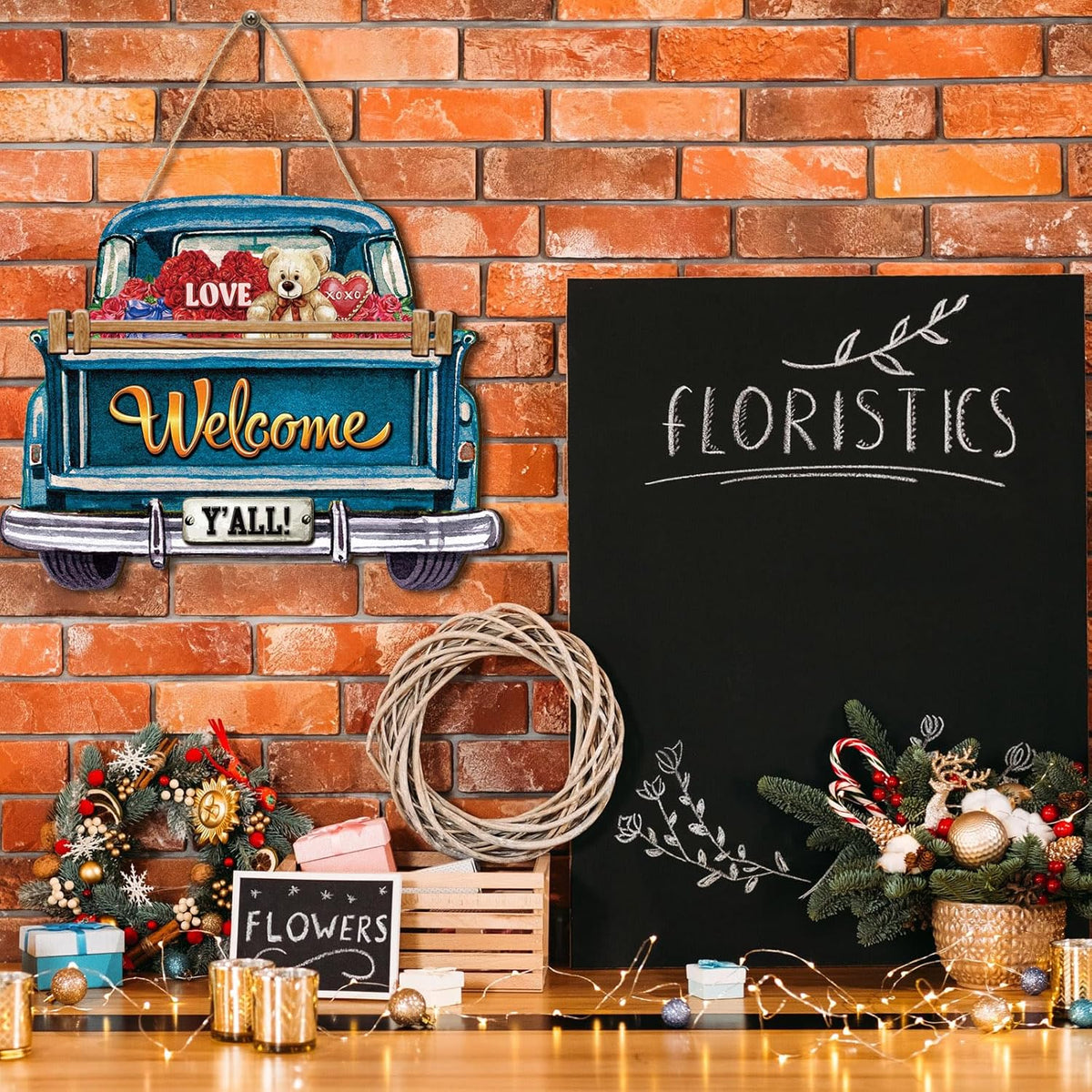 Ferraycle Interchange Welcome Sign All Seasonal Front Door Truck Wreaths