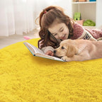 OLANLY Yellow Round Rugs for Bedroom - Image 5