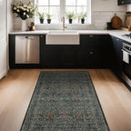 Dark Green Washable Entry Rug, 3x4 Rugs - Image 2